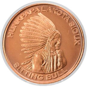 Hunkpapa Lakota Sioux Sioux Sioux Sioux Sioux Sioux 1 أوقية عملة سبائك نحاسية مستديرة نقية .999 في كبسولة - COA من شركة Heavenly Metals