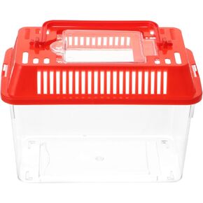 POPETPOP Plastic Fish Bowls -2pcs Mini Portable Fish Tank Pet Box with Handle Plastic Fish Bowls Handheld Travel Fish Tank Betta Fish Container House for Reptile Hermit Crab Tank