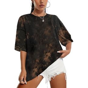SOFIA'S CHOICE Women's Oversized Tie Dye Shirts Crewneck Short Sleeve T Shirt Casual Summer Tee Tops