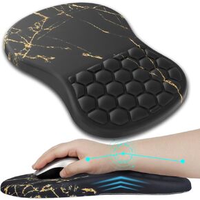 Mouse Pad with Wrist Rest,Ergonomic Mouse Pad Wrist Support,Comfortable Computer Mouse Pad for Laptop,Pain Relief Mousepad with Non-Slip PU Base for Desk Office(12x8 inch,Black)