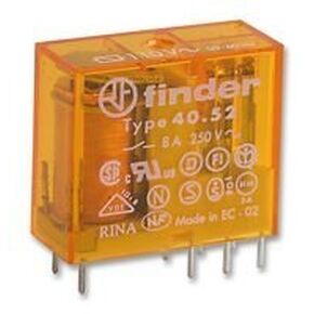 FINDER 40.52.8.110.0000 POWER RELAY, DPDT-2CO, 110VAC, 15A, PCB (5 pieces)