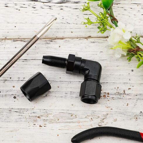 6AN Hose End Fitting, Black 90 Degree Hose Fitting Swivel Low Profile Forged Aluminum Swivel Fitting Fits for CPE Braided Lines in Saudi Arabia