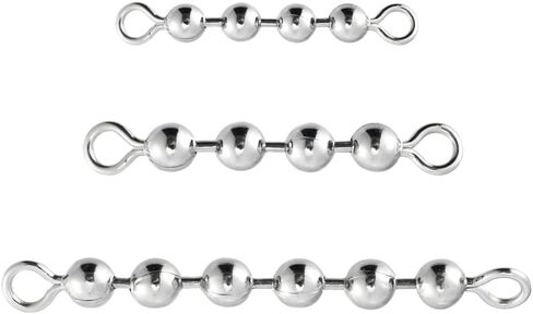 15 Pack Fishing Bead Chain Swivels, Stainless Steel Fishing Balls Chain Swivels,Catfish Tackle Fishing Rolling Bead Chain Connector Fishing High Speed Roller Swivels in Saudi Arabia