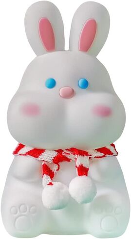 Cute Bunny Kids Night Light, Easter Gift Rabbit Birthday Gifts Room Decor Bedroom Decorations for Baby Children, Seven Color Modes and Warm Light Mode Silicone Lamp in Saudi Arabia