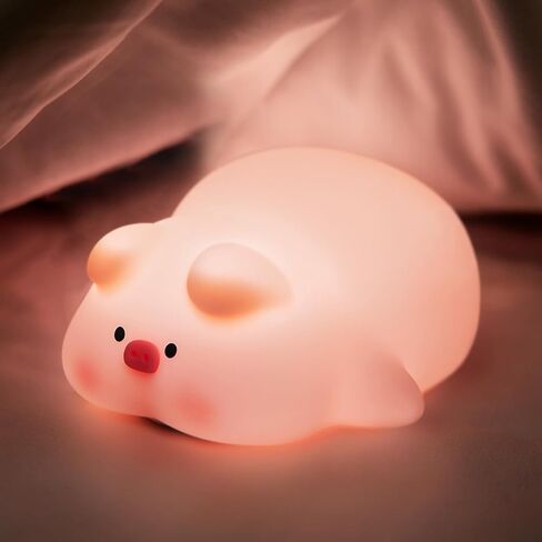ضوء ليلي على شكل خنزير للأطفال، ضوء ليلي على شكل خنزير مع 3 مستويات خافتة للضوء، مصباح لطيف قابل لإعادة الشحن، ومؤقت ضوء ليلي للأطفال in Kuwait