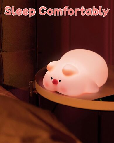ضوء ليلي على شكل خنزير للأطفال، ضوء ليلي على شكل خنزير مع 3 مستويات خافتة للضوء، مصباح لطيف قابل لإعادة الشحن، ومؤقت ضوء ليلي للأطفال in Kuwait