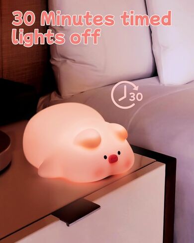 ضوء ليلي على شكل خنزير للأطفال، ضوء ليلي على شكل خنزير مع 3 مستويات خافتة للضوء، مصباح لطيف قابل لإعادة الشحن، ومؤقت ضوء ليلي للأطفال in Kuwait