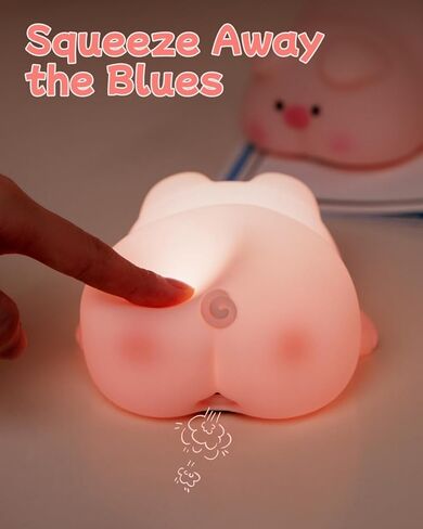 ضوء ليلي على شكل خنزير للأطفال، ضوء ليلي على شكل خنزير مع 3 مستويات خافتة للضوء، مصباح لطيف قابل لإعادة الشحن، ومؤقت ضوء ليلي للأطفال in Kuwait