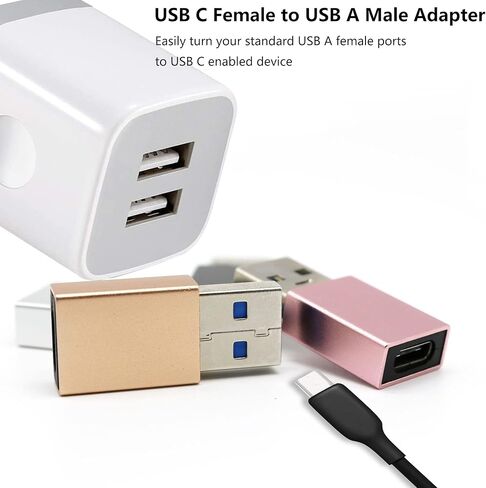 محول USB C إلى USB [4 حزم]، محول USB-A ذكر إلى USB-C أنثى متوافق مع iPhone 11 12 13 Pro max، Samsung Galaxy S22+ S21 FE Ultra، Google Pixel 6 Pro 5,4 Pack in Kuwait