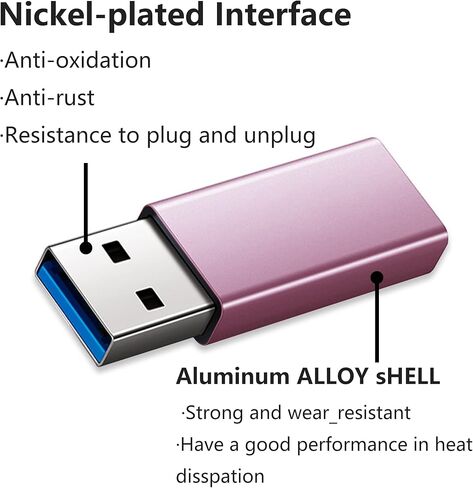 محول USB C إلى USB [4 حزم]، محول USB-A ذكر إلى USB-C أنثى متوافق مع iPhone 11 12 13 Pro max، Samsung Galaxy S22+ S21 FE Ultra، Google Pixel 6 Pro 5,4 Pack in Kuwait
