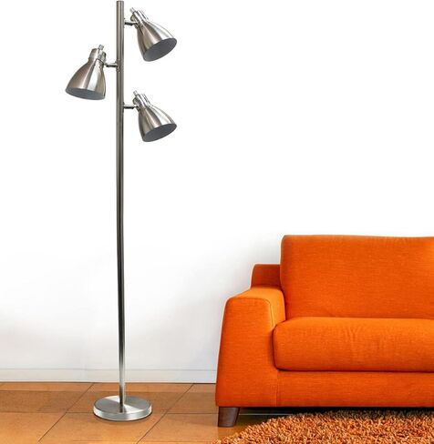 Simple Designs LF2007-BLK Metal 3 Light Tree Floor Lamp, Black in Saudi Arabia