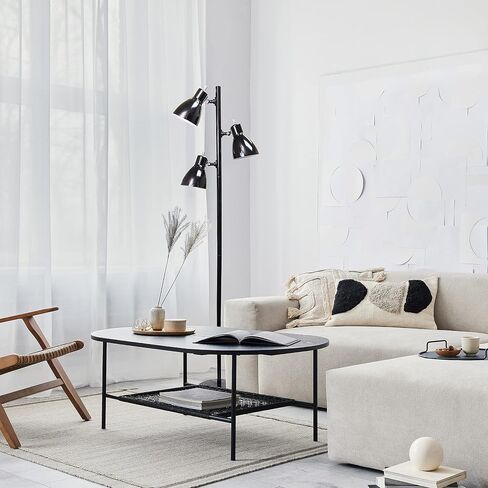 Simple Designs LF2007-BLK Metal 3 Light Tree Floor Lamp, Black in Saudi Arabia