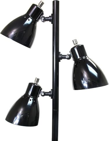 Simple Designs LF2007-BLK Metal 3 Light Tree Floor Lamp, Black in Saudi Arabia
