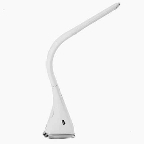مصباح مكتبي لغرفة النوم من آي هوم، ضوء للقراءة مع ساعة منبه وشحن USB – أبيض (IL100W) in Kuwait