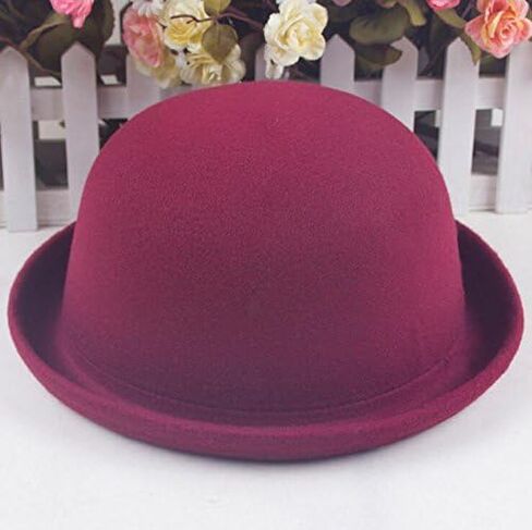 Magik Men Women Woolen Roll-up Brim Fedora Bowler Derby Bow Cloche Hat in Saudi Arabia