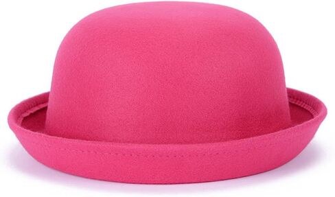 Magik Men Women Woolen Roll-up Brim Fedora Bowler Derby Bow Cloche Hat in Saudi Arabia