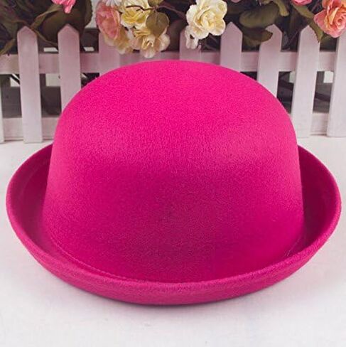 Magik Men Women Woolen Roll-up Brim Fedora Bowler Derby Bow Cloche Hat in Saudi Arabia