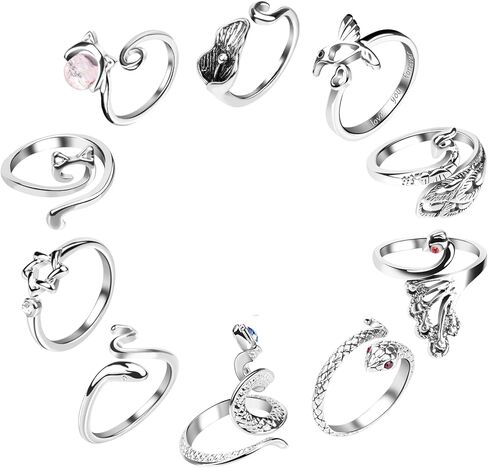 10pcs Adjustable Metal Rings, Open Circle Knitting Accessories, Braided Yarn Guide Finger Holders, Perfect for Quilting Sewing, Thanksgiving Gift in Kuwait