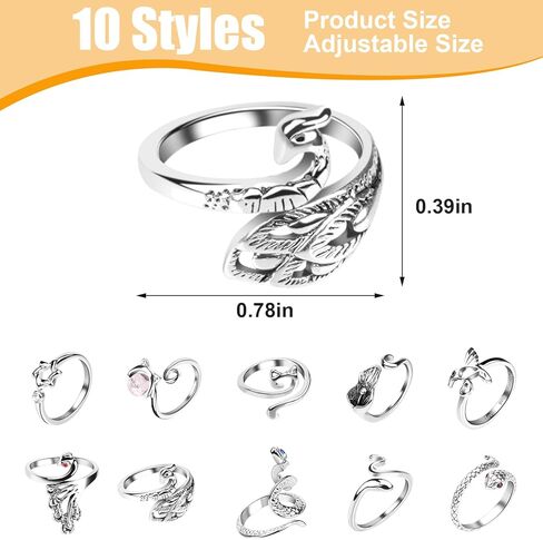 10pcs Adjustable Metal Rings, Open Circle Knitting Accessories, Braided Yarn Guide Finger Holders, Perfect for Quilting Sewing, Thanksgiving Gift in Kuwait