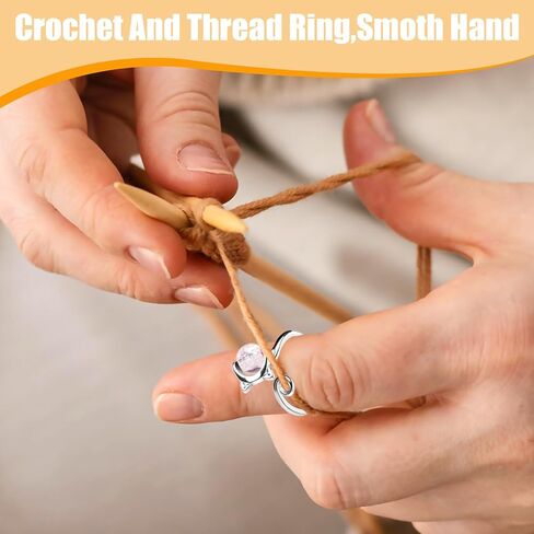 10pcs Adjustable Metal Rings, Open Circle Knitting Accessories, Braided Yarn Guide Finger Holders, Perfect for Quilting Sewing, Thanksgiving Gift in Kuwait