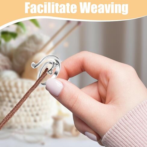 10pcs Adjustable Metal Rings, Open Circle Knitting Accessories, Braided Yarn Guide Finger Holders, Perfect for Quilting Sewing, Thanksgiving Gift in Kuwait