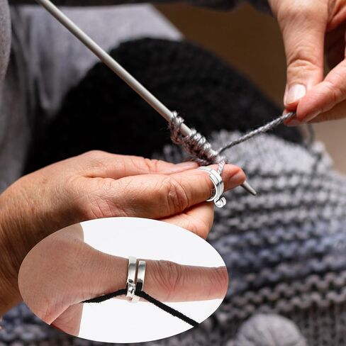 10Pcs Crochet Rings for Crocheting Adjustable Yarn Tension Ring Knitting Ring for Finger Crochet Loop Ring Crocheting Accessories for Women Girls Crochet Gifts for Crochet Lovers in Saudi Arabia