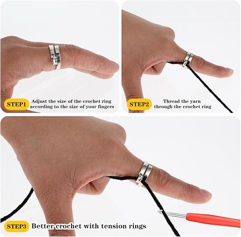 10Pcs Crochet Rings for Crocheting Adjustable Yarn Tension Ring Knitting Ring for Finger Crochet Loop Ring Crocheting Accessories for Women Girls Crochet Gifts for Crochet Lovers in Saudi Arabia