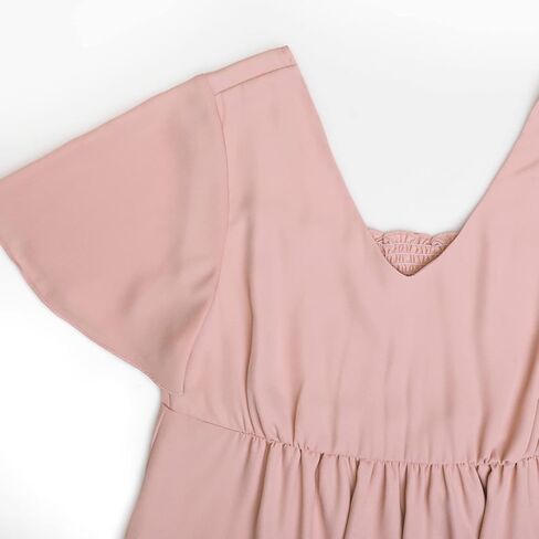 Maternity Maxi Dress Short Sleeve V Neck Baby Shower Pregnancy Dress Split Side Flowy Chiffon Ruffle Summer Dresses in Kuwait