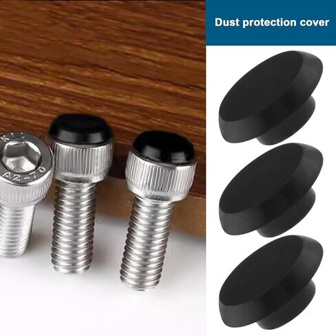 50PCS Socket Head Screw Cover Cap Hexagon Head Screw Cap Furniture Allen Screws Caps Plastic Protector for Mechanical Equipment Automotive Black M6 in Saudi Arabia