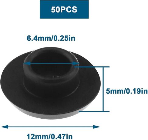 50PCS Socket Head Screw Cover Cap Hexagon Head Screw Cap Furniture Allen Screws Caps Plastic Protector for Mechanical Equipment Automotive Black M6 in Saudi Arabia