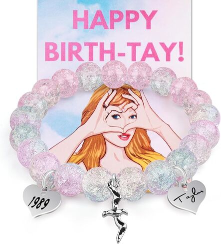 Purple Bracelets Birthday Gifts, Merch, Bracelet with Birthday card for Girl Women Sister and Her. Birthday Party Decorations Stuff in Saudi Arabia