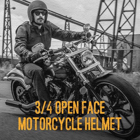 ILM 3/4 Open Face Motorcycle Helmets, Retro Vintage Moped Helmet for Men Women, Scooter ATV Cruiser Bobber Helmet, DOT Approved Model-207 (Matte Black, S) in Saudi Arabia