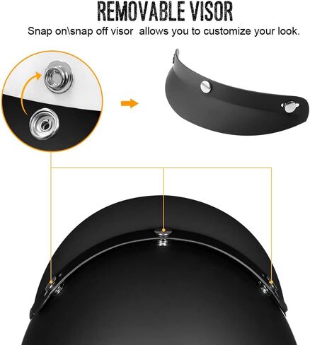 ILM 3/4 Open Face Motorcycle Helmets, Retro Vintage Moped Helmet for Men Women, Scooter ATV Cruiser Bobber Helmet, DOT Approved Model-207 (Matte Black, S) in Saudi Arabia