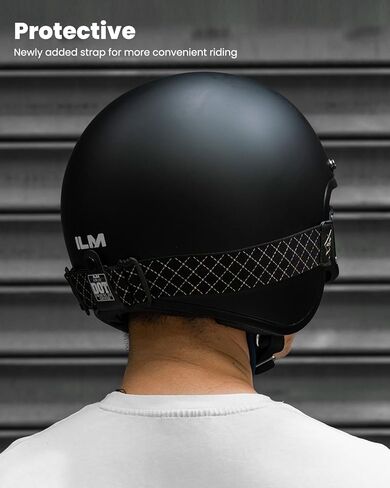 ILM 3/4 Open Face Motorcycle Helmets, Retro Vintage Moped Helmet for Men Women, Scooter ATV Cruiser Bobber Helmet, DOT Approved Model-207 (Matte Black, S) in Saudi Arabia