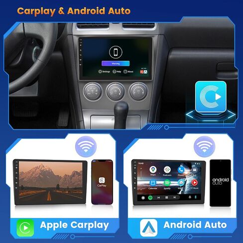 2+64GB 9 Inch Touchscreen Stereo Kit for Subaru Impreza WRX STI 2003-2006 Android 13 Radio with Wireless CarPlay Android Auto FM/RDS GPS Bluetooth WiFi USB MIC SWC Canbus RCA Backup Camera in Saudi Arabia