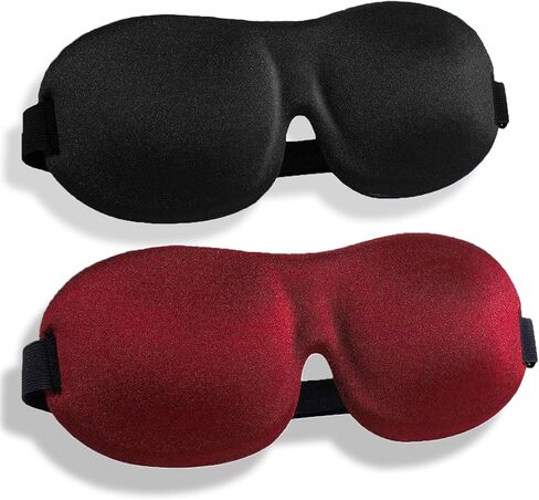 2 Pack Sleep Mask 100% Blackout 3D Eye Mask Eye Mask with Adjustable Strap for Sleeping, Eye Sleep Shade Cover, Night Blindfold for Men Women in Kuwait