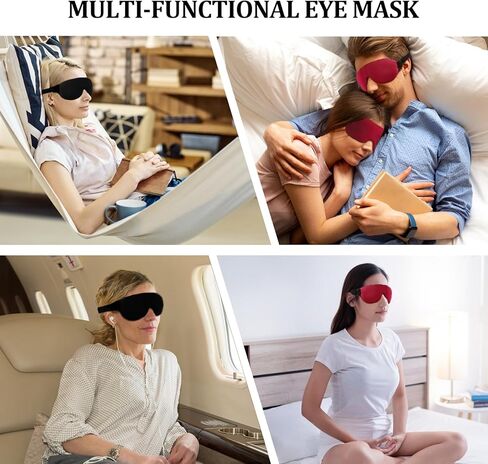 2 Pack Sleep Mask 100% Blackout 3D Eye Mask Eye Mask with Adjustable Strap for Sleeping, Eye Sleep Shade Cover, Night Blindfold for Men Women in Kuwait