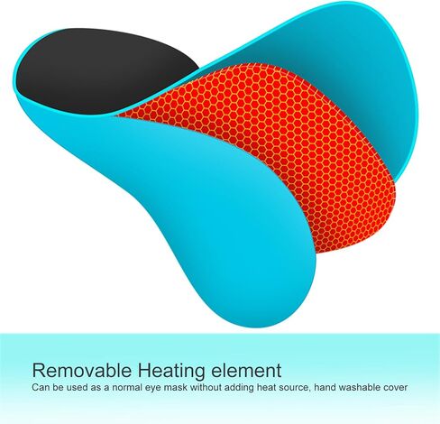 Real Silk Heated Eye Mask, Reusable USB Electric Soft Sleeping Mask with Temperature and Time Control, Comfortable Heating Steam Blindfold for Eyes Relax - Peacock Blue in Saudi Arabia