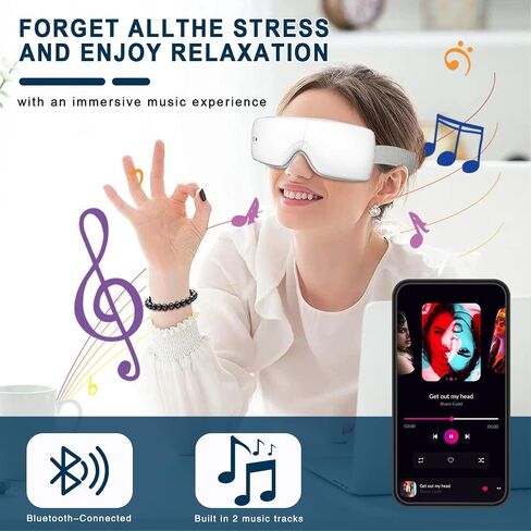 Intelligent Eye Massager with Heating, Father Day Gifts, Heated eye mask massager with compression and Bluetooth, Face Massager, Eye Care Device, Eye Mask for Reducing Eye Fatigue and Improving Sleep in Saudi Arabia