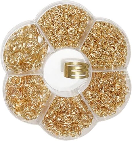 Chenkou Craft 1 Box 6 Sizes 2000pcs Open Jump Ring & Ring Jewelry Keychain Making from 4mm to 10mm with 1 pc Jump Ring Open/Close Tool and 1 pc Clear Box (Silver-Mix) (Gun-Black) in Saudi Arabia