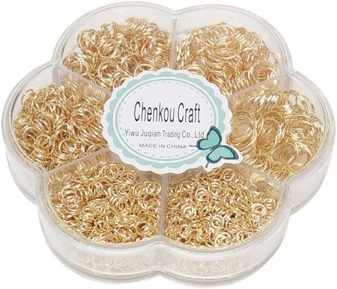 Chenkou Craft 1 Box 6 Sizes 2000pcs Open Jump Ring & Ring Jewelry Keychain Making from 4mm to 10mm with 1 pc Jump Ring Open/Close Tool and 1 pc Clear Box (Silver-Mix) (Gun-Black) in Saudi Arabia