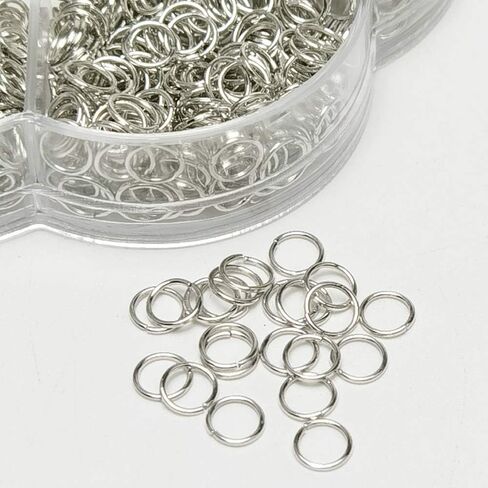 Chenkou Craft 1 Box 6 Sizes 2000pcs Open Jump Ring & Ring Jewelry Keychain Making from 4mm to 10mm with 1 pc Jump Ring Open/Close Tool and 1 pc Clear Box (Silver-Mix) (Gun-Black) in Saudi Arabia