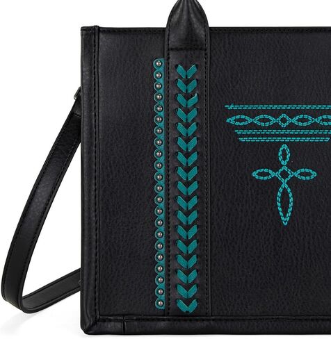 حقيبة حمل ذات مقبض علوي غربي من Montana West Longhorn Whipstitch مع مجموعة محفظة للبطاقات in Kuwait