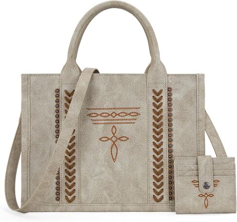 حقيبة حمل ذات مقبض علوي غربي من Montana West Longhorn Whipstitch مع مجموعة محفظة للبطاقات in Kuwait