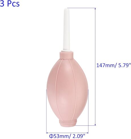 3 عبوات من منفاخ هواء كرات الغبار - مطاط لتنظيف المعدات وإزالة الغبار ونقل السائل، يوضع على الكمبيوتر/عدسة الكاميرا/النباتات (5.79 × 2.09 بوصة، وردي) in Kuwait
