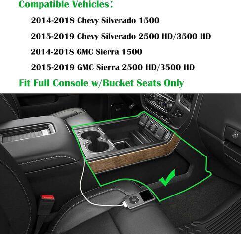 متوافق مع 2014-2018 Chevy Silverado/GMC Sierra 1500 و2015-2017 2018 2019 شيفروليه سيلفرادو/GMC Sierra 2500 HD/3500 HD ملحقات وحدة التحكم المركزية منظم إدراج صينية تخزين in Kuwait