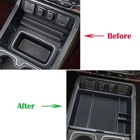 متوافق مع 2014-2018 Chevy Silverado/GMC Sierra 1500 و2015-2017 2018 2019 شيفروليه سيلفرادو/GMC Sierra 2500 HD/3500 HD ملحقات وحدة التحكم المركزية منظم إدراج صينية تخزين in Kuwait