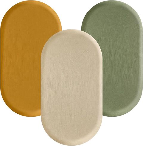 Muslin Bassinet Sheets, 3 Pack Bassinet Mattress Sheets, Soft Breathable Baby Bassinet Sheets for Boy Girls Fit for Baby Bassinets, Cradle, Moses Basket Oval Rectangle Pad/Mattress in Saudi Arabia