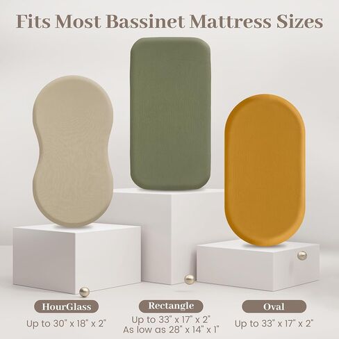 Muslin Bassinet Sheets, 3 Pack Bassinet Mattress Sheets, Soft Breathable Baby Bassinet Sheets for Boy Girls Fit for Baby Bassinets, Cradle, Moses Basket Oval Rectangle Pad/Mattress in Saudi Arabia