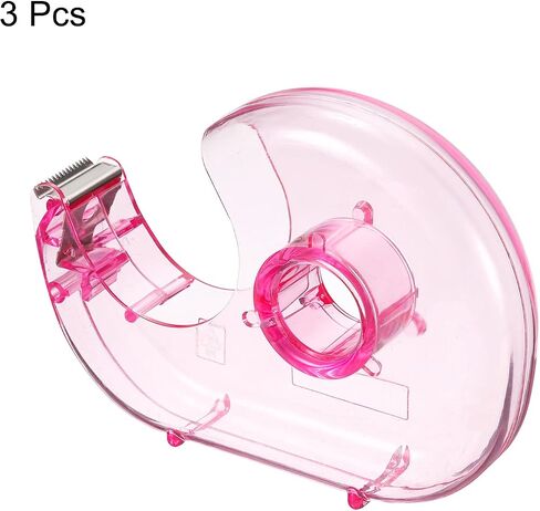 PATIKIL Tape Dispenser, 3 Pack Plastic Refillable Double-Side Handheld Tapes Cutter Holder for Home Office, Black in Saudi Arabia